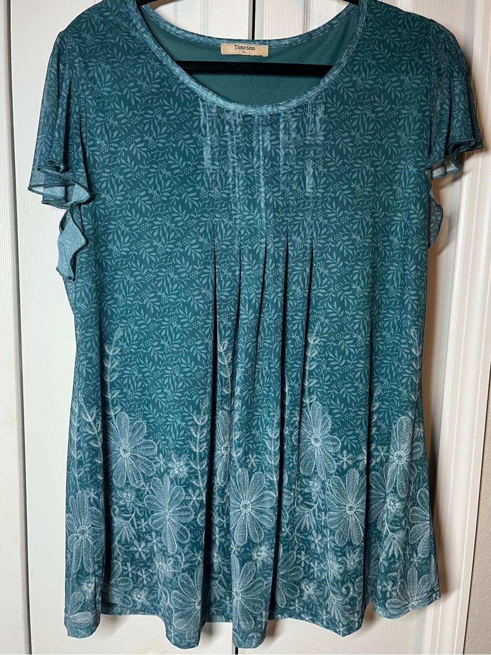 Timeson women’s flowy mesh short sleeve blouse size XL